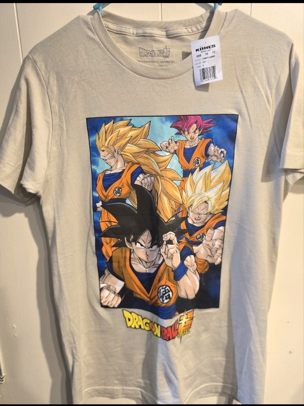 Brand New Dragon Ball Z Graphic Tee - Beige Mens Size SMALL